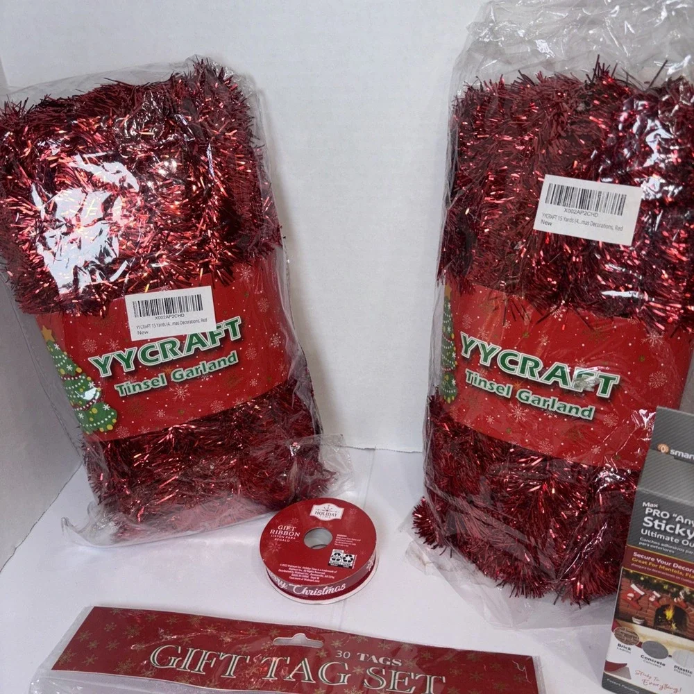 Christmas Decorations & Gift Wrapping Supplies. Garland, Gift Tags, Ribbon Hooks